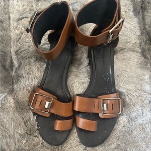 Alexander wang cuff buckle flats shoes open toe sandals ankle spartiates cutout